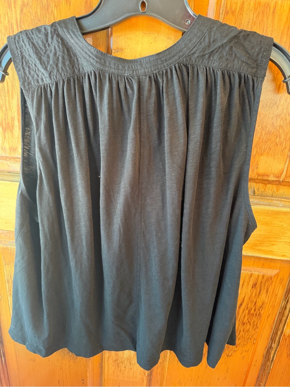 Black V-Neck Oversized Sleeveless Tank by Nation; Pima Cotton; sold at Evereve - Picture 2 of 9